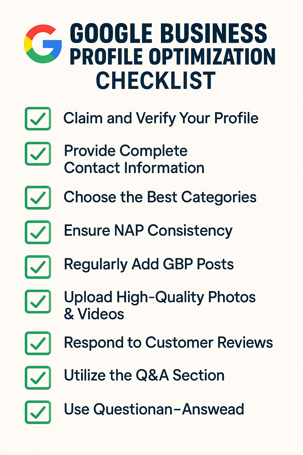 Local SEO Services Checklist